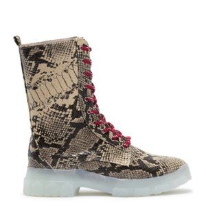 NEW  Cape Robbin Snake-Embossed Lace Ankle Boot